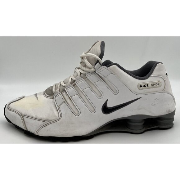 Nike Mens Size 11 Shox NZ Leather 378341-102 White Cool Grey Running Shoes - Picture 4 of 10